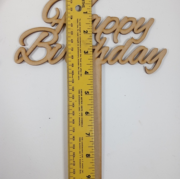 Pink Happy Birthday Cake Topper. Wooden Birthday Cake topper. Cake decoration. - Picture 8 of 8